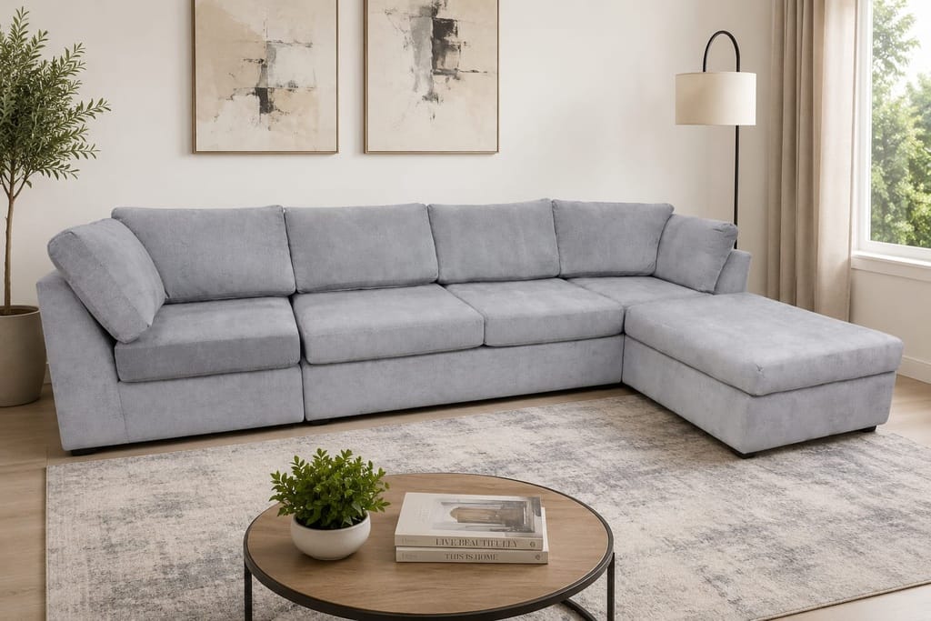 DL HARMONY 5PC SECTIONAL-TOUCH ALUMINUM