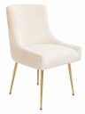 Baudel Velvet Side Chair-Beige 