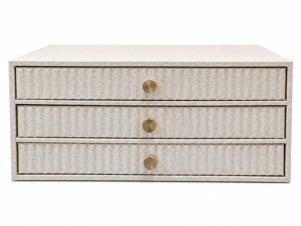 Beige 3 Tier Jewelry Box  