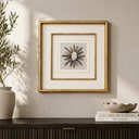 Gold Frame Black Crystal Agate Stone Wallart 