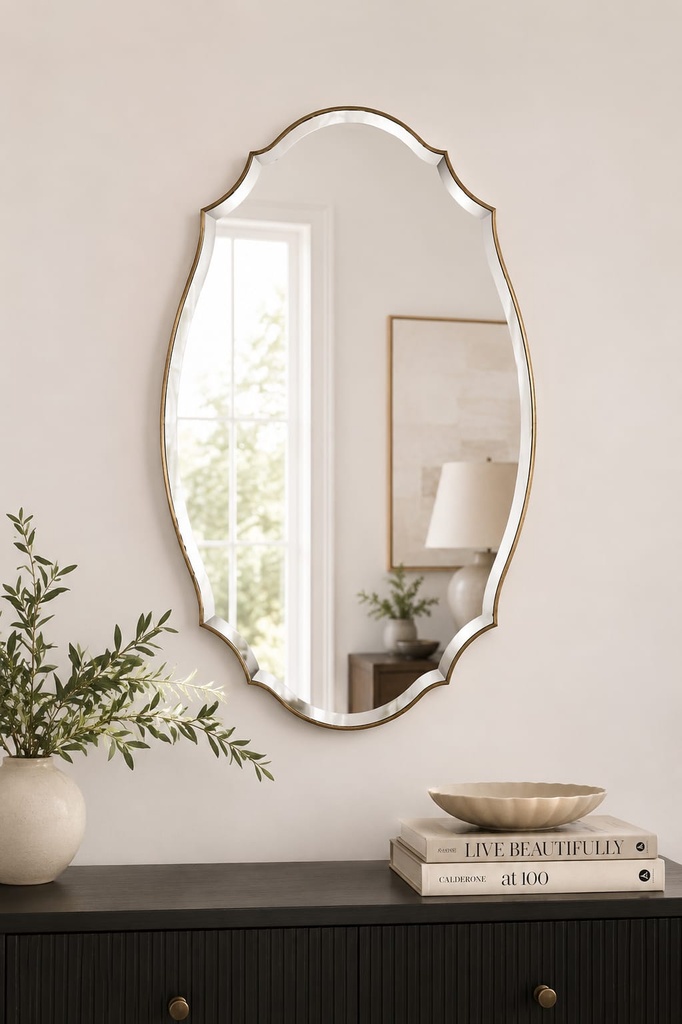24 x 36 Rachel Zoe Scalloped Gold Mirror 