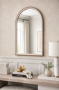 26 x 38 Gold & Textured Ivory Arch Mirror 