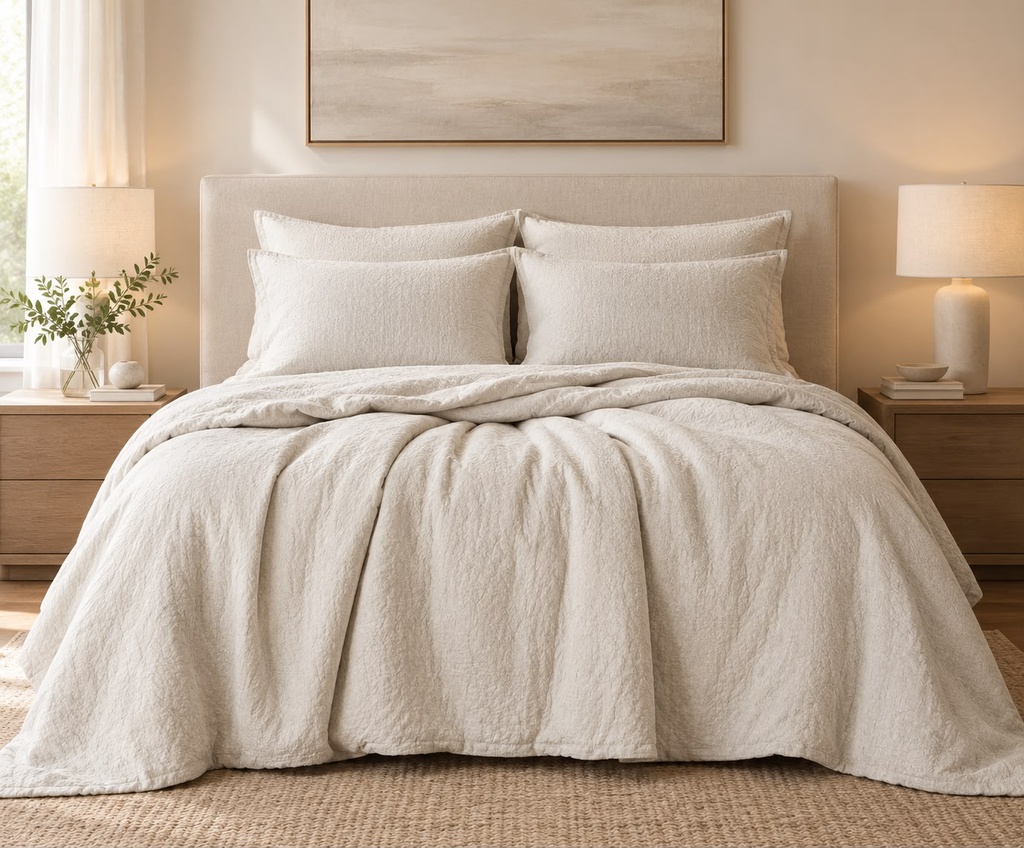 Minimalistic Beige King 4 Piece Comforter Ser 