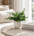 Faux Eucalyptus in Square Patterned Pot