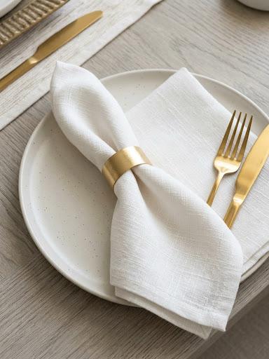 Basil & Bloom White Napkins 
(Set of 6)
