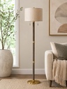 Gold & Patterned Base Floor Lamp 