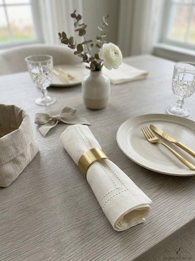 Hemstitch Ivory  Napkins 
(Set of 4) 