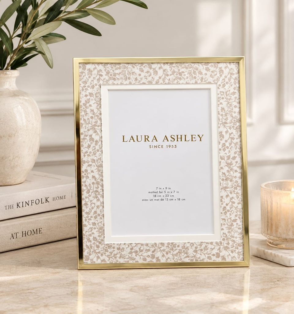 5" x 7" Laura Ashley Gold & Floral Picture Frame 