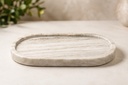 Unique Beige Oval Vanity Marble Tray 