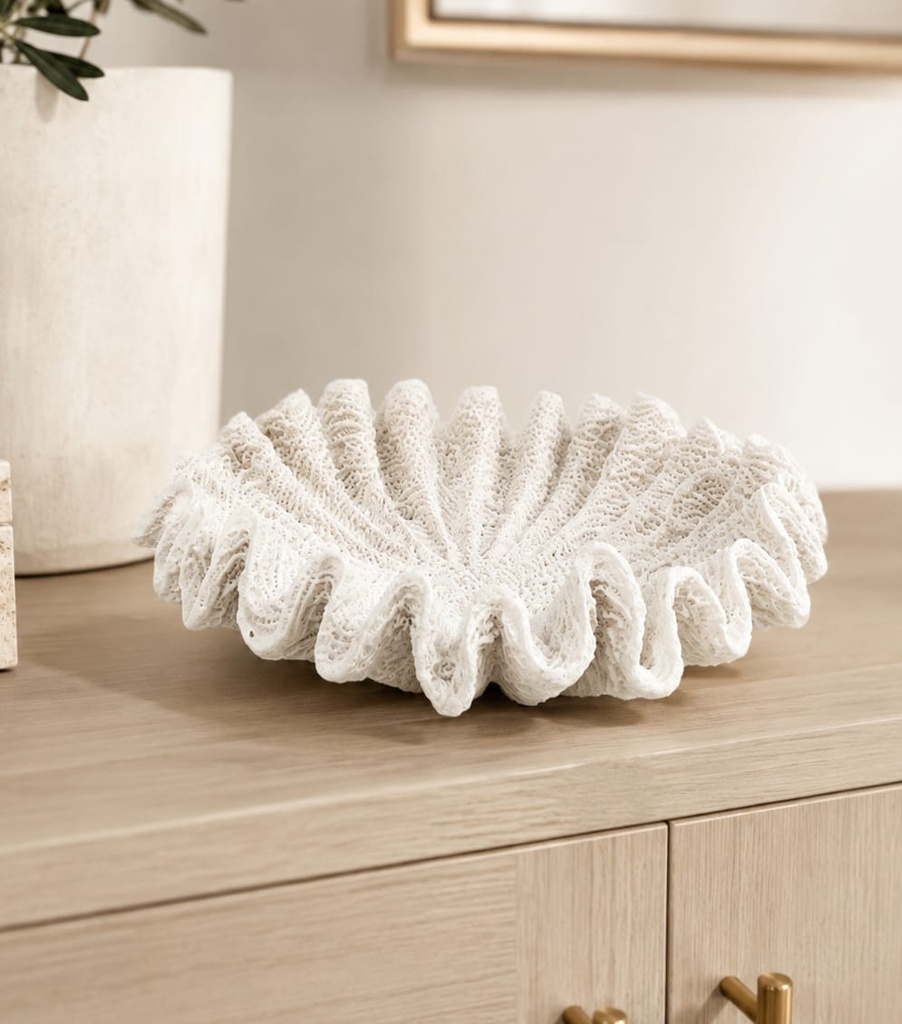Coastal Marble Ruffle Decorative Tray 