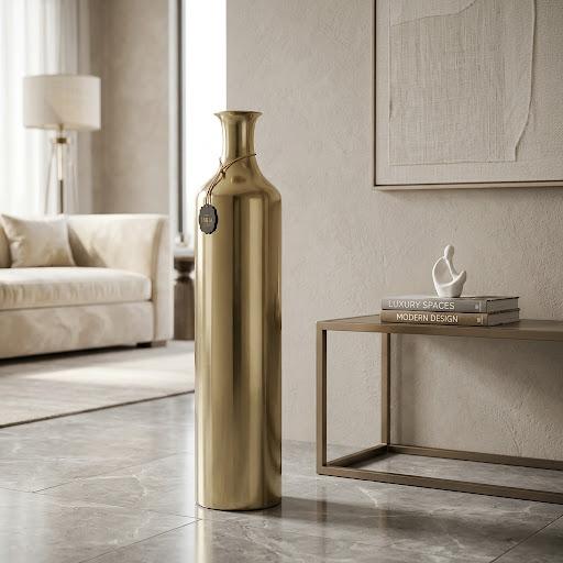 Solid Gold Decorative Floor Vase 