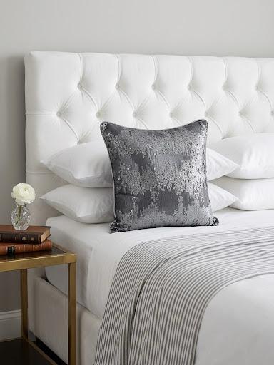 18" X 18" GREY SEQUIN PILLOW 