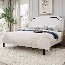Bellanova White Velvet Adjustable Headboard -King Bed