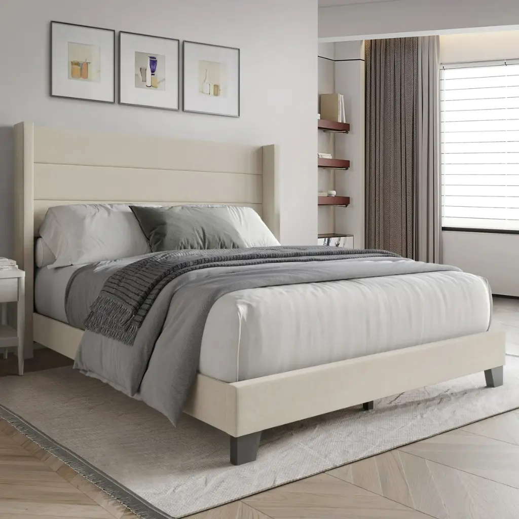 Monterrey Beige Upholstered Panel Bed-King