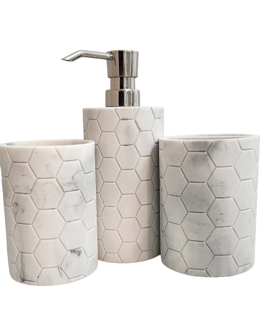 GREY HARDWARE BATHROOM SET OF 3
