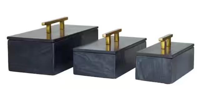 RODERICK DECORATIVE BOXES-BLACK LARGE