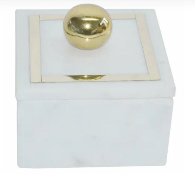 MARBLE, 5X5 BOX KNOB, WHITE