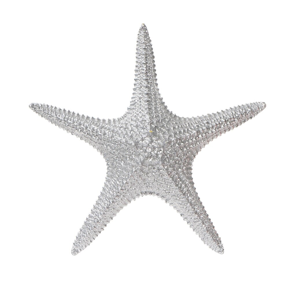 POLYRESIN 3H STARFISH FIGURINE, SILVER