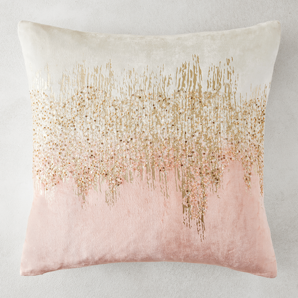 WHITE & PINK TEXTURED THROW PILLOW