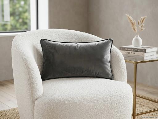 GRAY LUMBAR THROW PILLOW