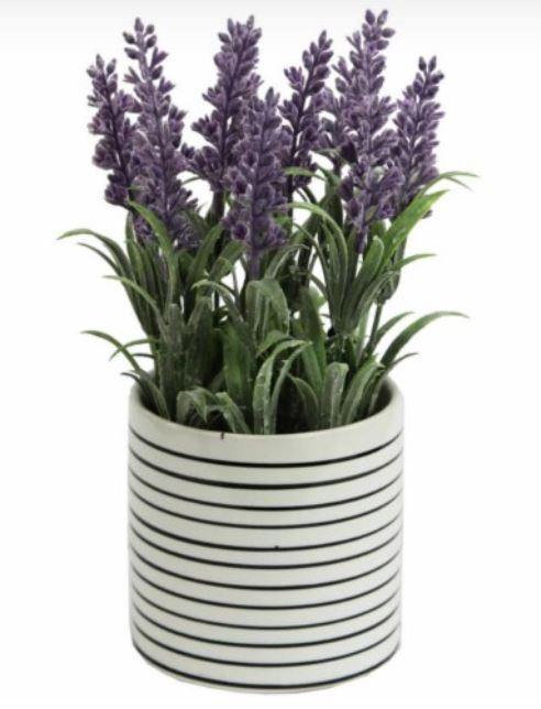 ARTIFICIAL FRENCH LAVENDER PLANT CENTERPIECE IN POT