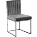 DARK GRAY VELVET WITH CHROME LEGS BAR STOOL