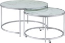 METAL/MARBLE GLASS ROUND SIDE TABLE LG