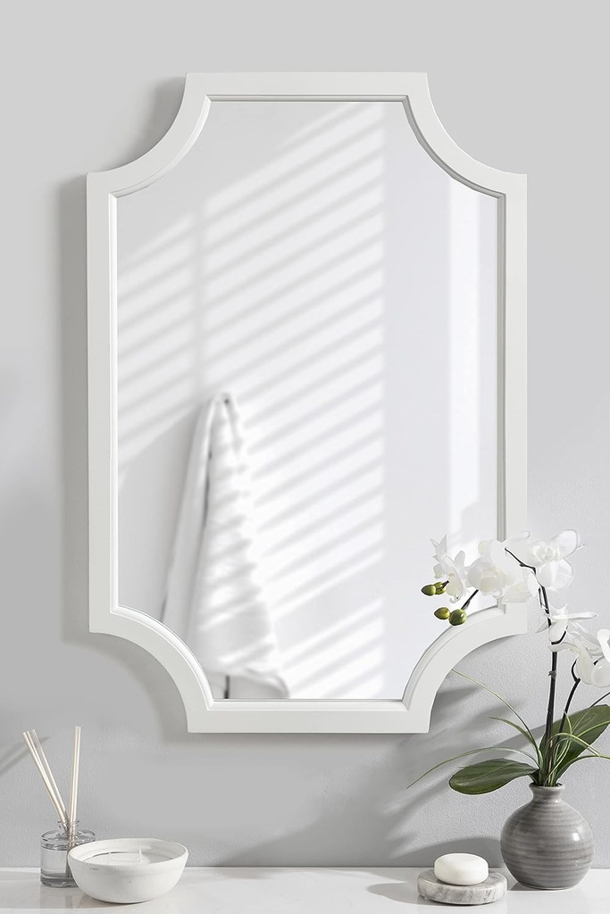 WHITE FRAMED MIRROR