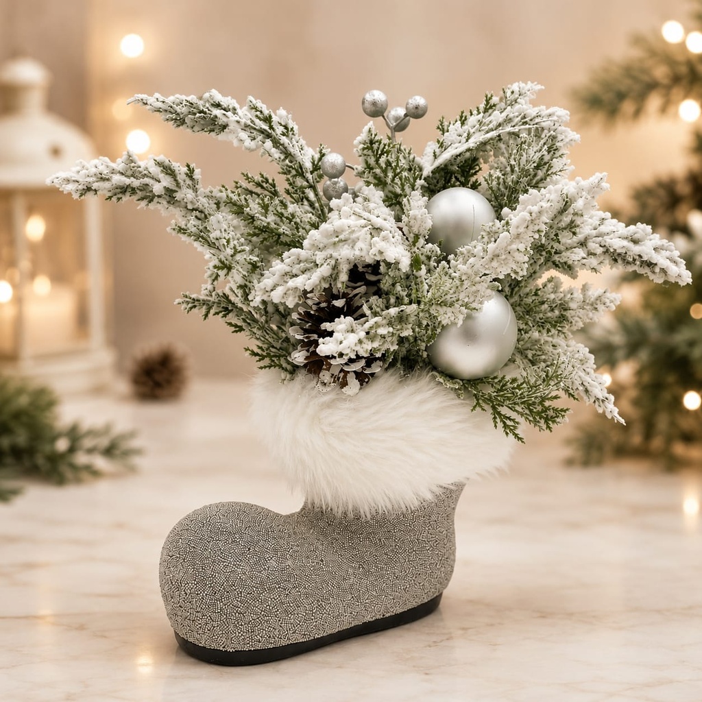BOOT WITH CHRISTMAS GREENERY
