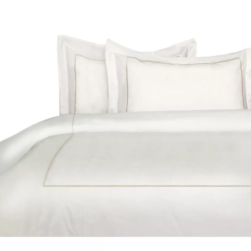 REVERSIBLE TRADITIONAL DUVET COVER SET- KING IVORY/WHITE