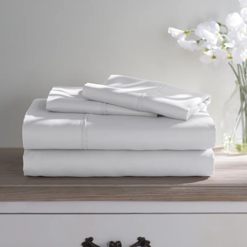  MICROFIBER / POLYESTER SHEET SET- KING WHITE