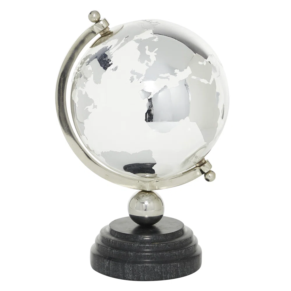 TABLETOP GLOBE BLACK AND CRYSTAL