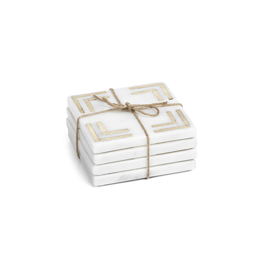 MARMO SET OF 4 MARBLE COASTERS - SQUARE