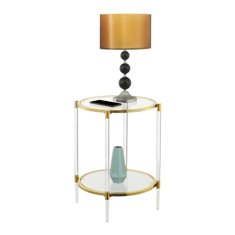 ACRYLIC GLASS ROUND END TABLE