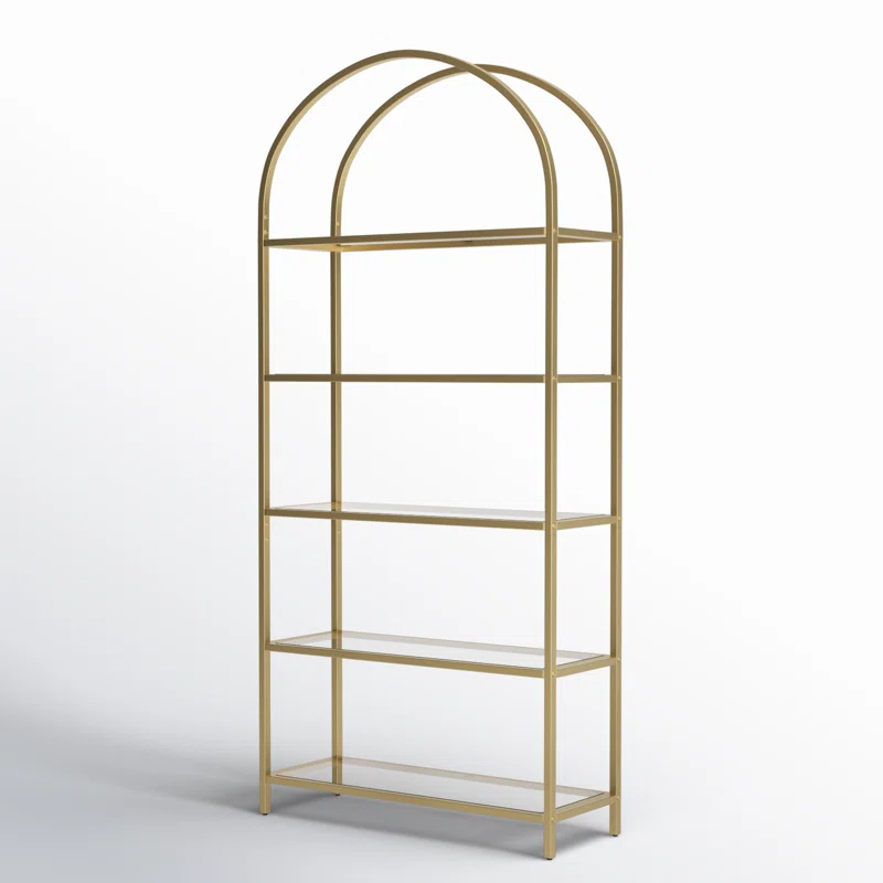 ARCH 72.2'' H X 32.7'' W ETAGERE BOOKCASE (GOLD)