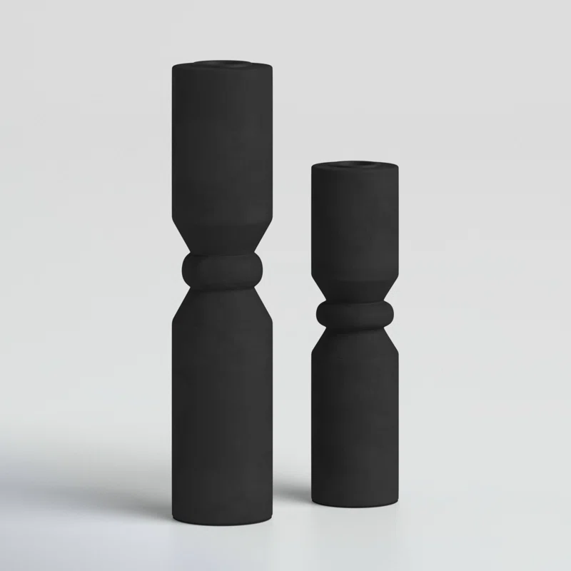  WOOD TABLETOP PILLAR SET BLACK - LARGE