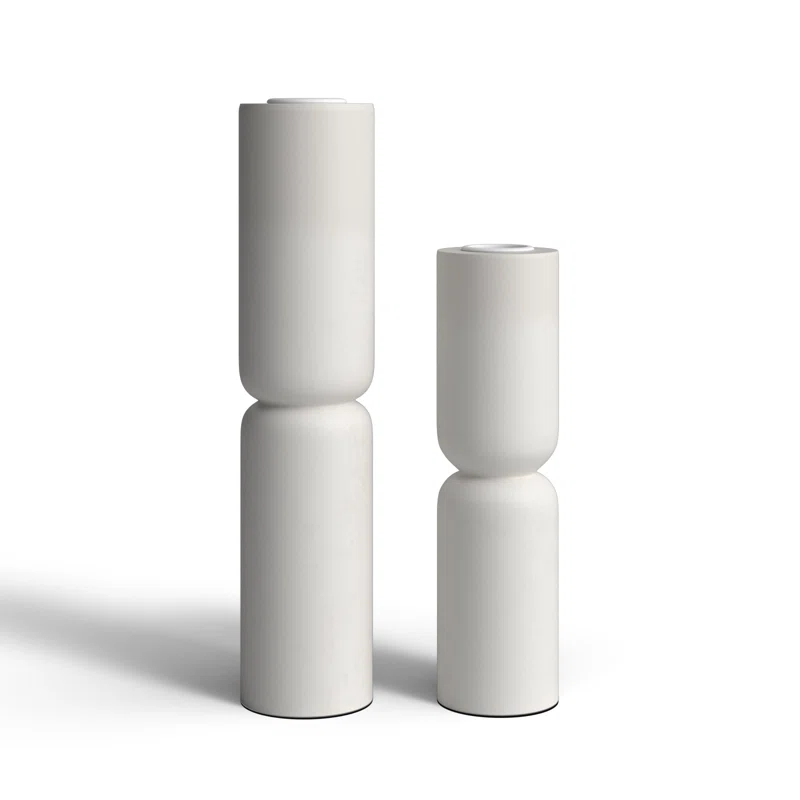  WOOD TABLETOP PILLAR SET WHITE SMALL