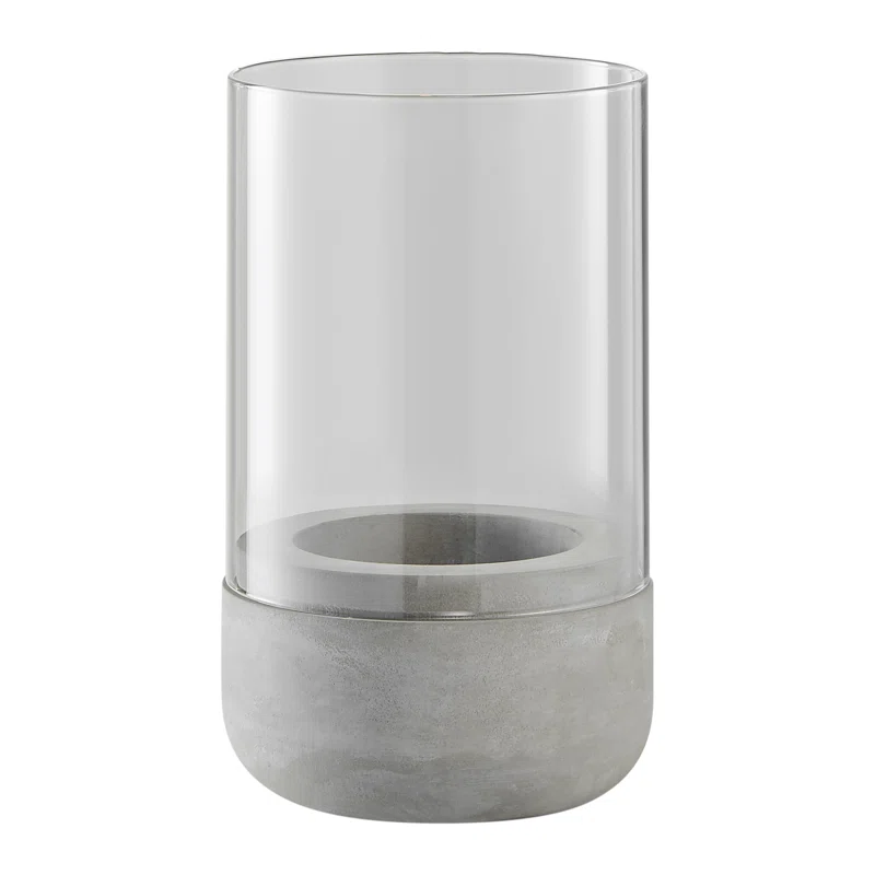  CANDLE HOLDERS CONCRETE / CEMENT TABLETOP HURRICANE SIZE: 5.63" H X 5" W X 5" D