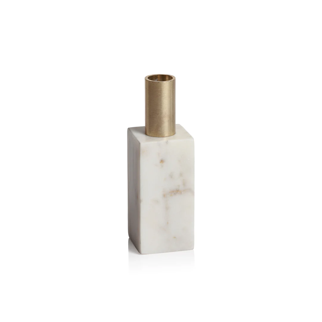 MARIKINA MARBLE CANDLE HOLDER - WHITE - RECTANGULAR