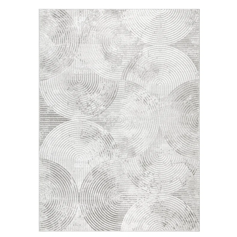  SOFT ARCHES NEUTRAL INDOOR AREA RUG WITH HIGH-LOW TEXTURE GRAY 8X 10