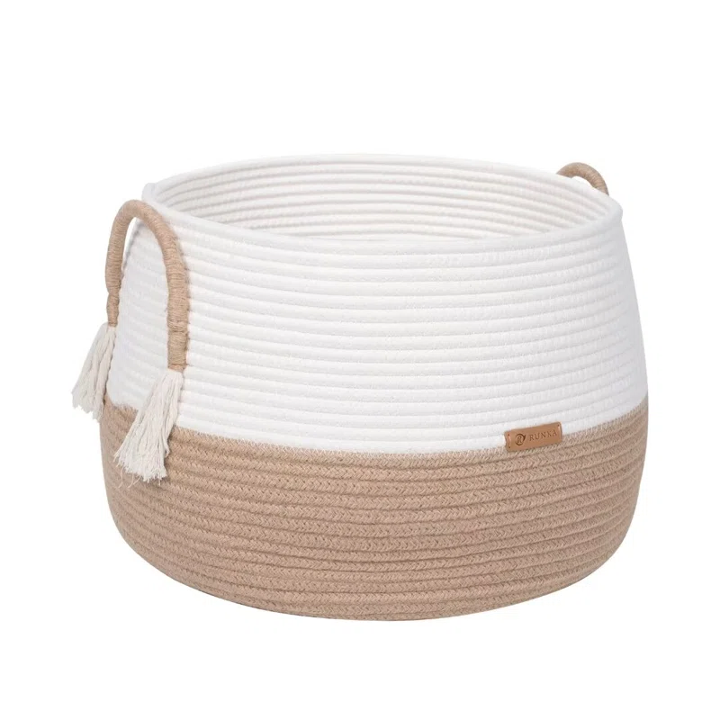 BOHO COTTON ROPE BASKETS CUBE BASKET 10"X12"X12' MEDIUM