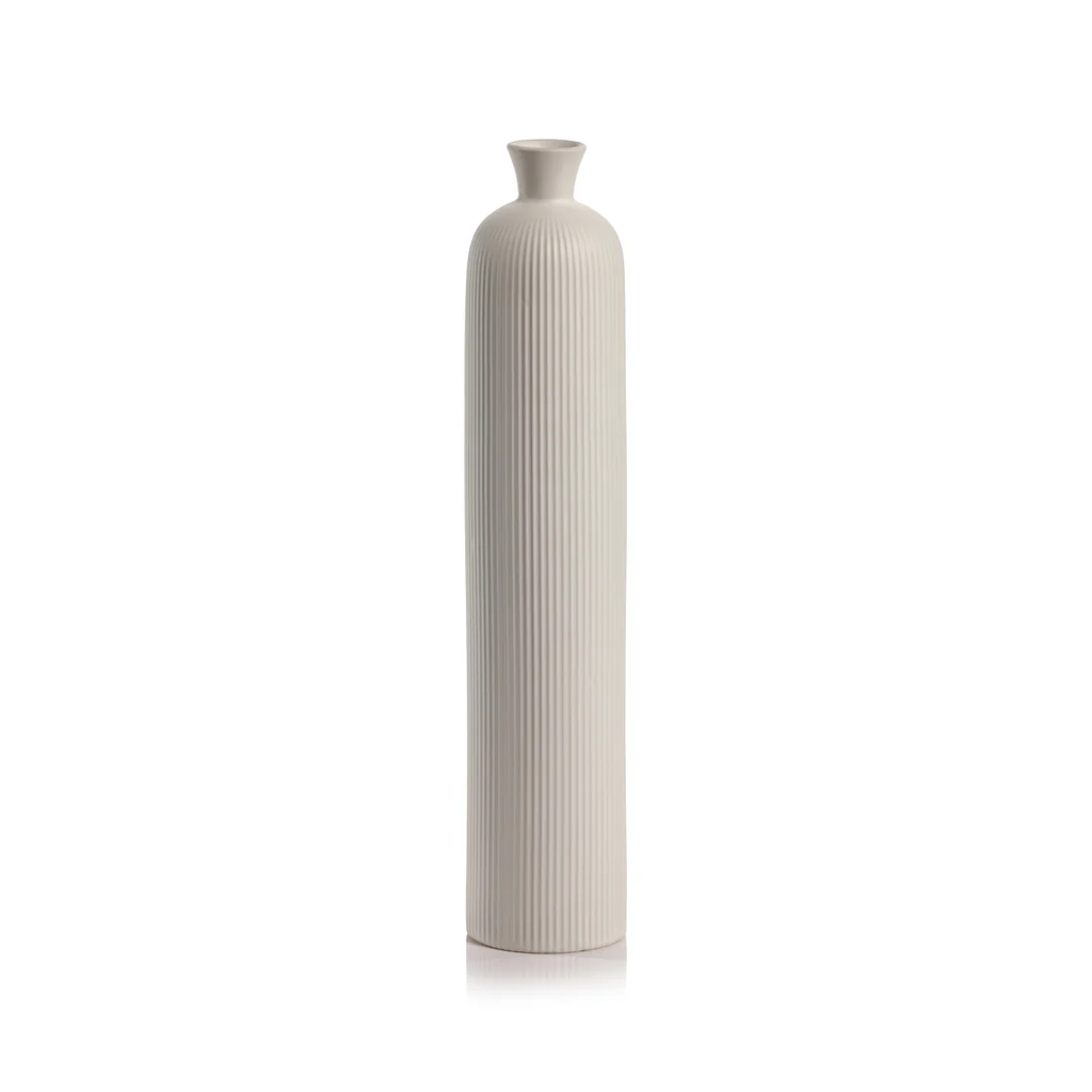 KIHOKU TALL CERAMIC VASE - WHITE