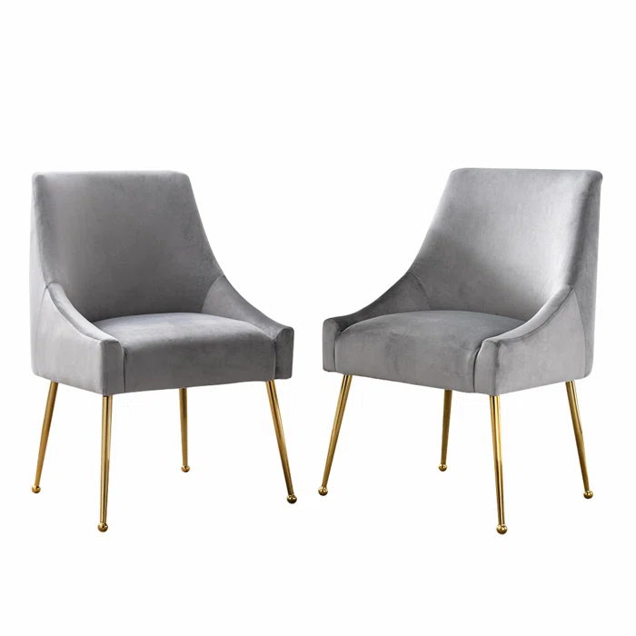 VELVET ACCENT CHAIR - GREY