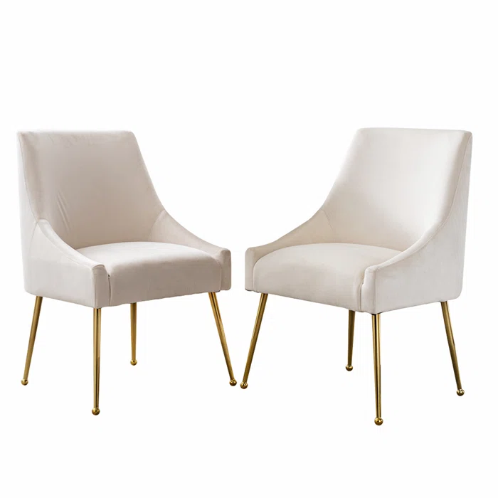 VELVET ACCENT CHAIR - BEIGE