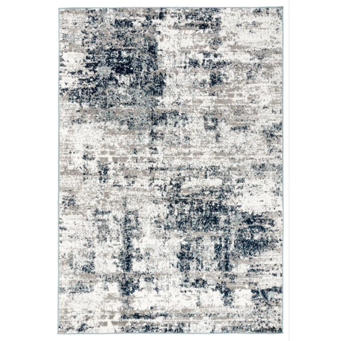 5X7' ABSTRACT RUG - GRAY/BLUE/IVORY