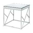 Flori Mirrored Glass Top END TABLE-Chrome