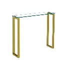 Berlind Glass Top Console Table- 30" H x 30" W x 8" D (Gold) 