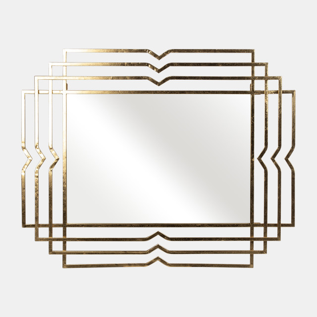 METAL 39" RECTANGULAR MIRROR,GOLD
