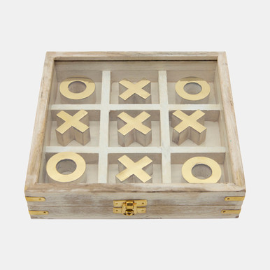 WOOD 8X8 TIC TAC TOE, WHITE