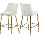 27.5'' BAR STOOL CREAM W/GOLD LEGS